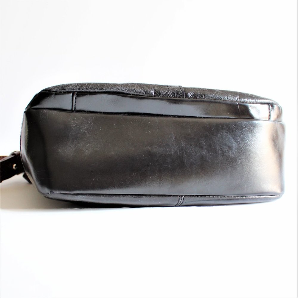 Giani Bernini Black/Brown Croc Trim Shoulder Bag - Picture 8 of 11